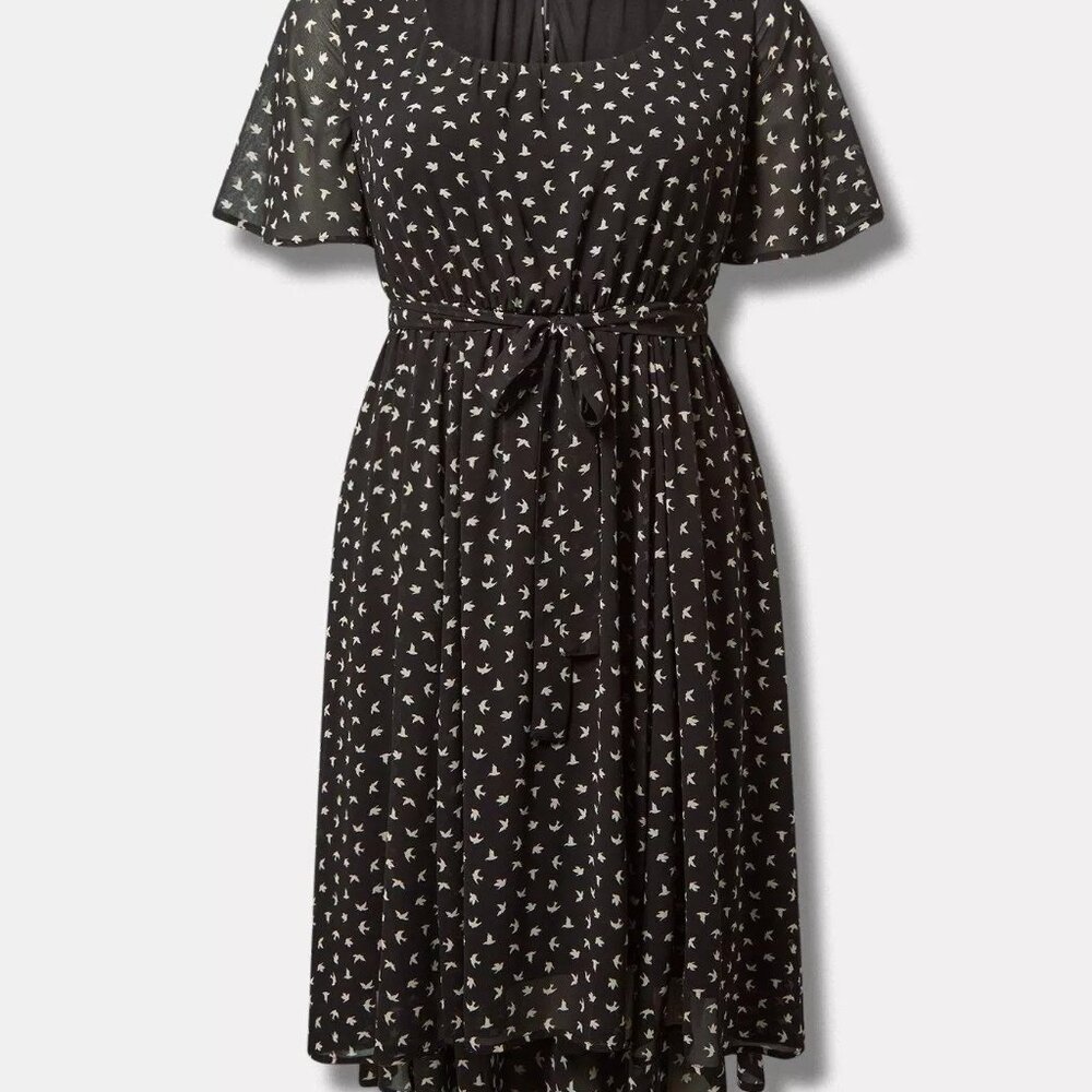 Torrid Midi Chiffon Flutter Hi-Low Dress Sz 00